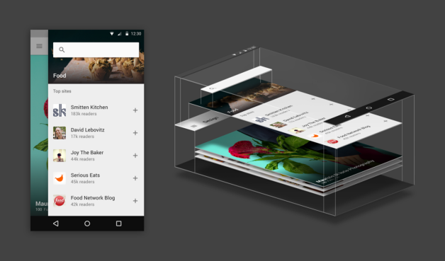 feedly, material design